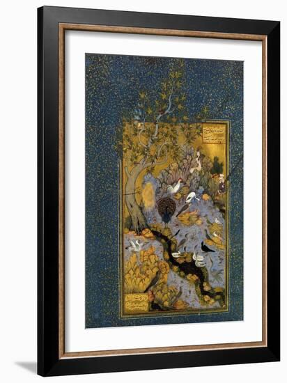 Folio from Mantiq Al-Tayr (The Language of the Bird), by Attar, C1600-Habib Allah-Framed Giclee Print