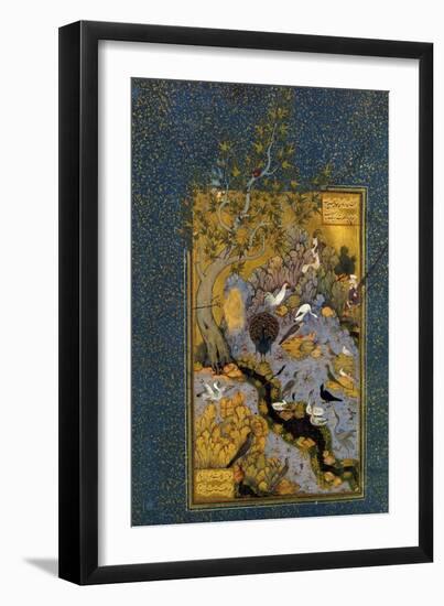 Folio from Mantiq Al-Tayr (The Language of the Bird), by Attar, C1600-Habib Allah-Framed Giclee Print