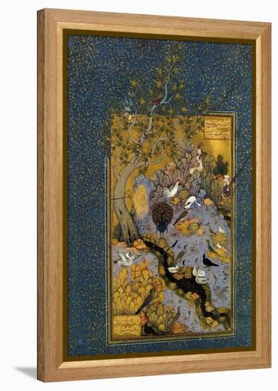 Folio from Mantiq Al-Tayr (The Language of the Bird), by Attar, C1600-Habib Allah-Framed Premier Image Canvas