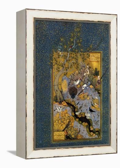 Folio from Mantiq Al-Tayr (The Language of the Bird), by Attar, C1600-Habib Allah-Framed Premier Image Canvas