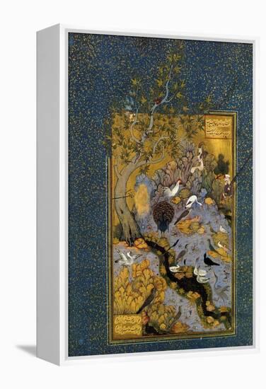 Folio from Mantiq Al-Tayr (The Language of the Bird), by Attar, C1600-Habib Allah-Framed Premier Image Canvas