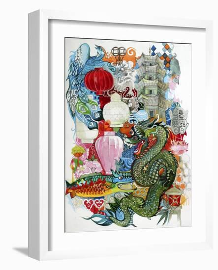 Folk Dragon-Oxana Zaika-Framed Giclee Print