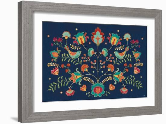 Folk Floral I Dark-Veronique Charron-Framed Art Print