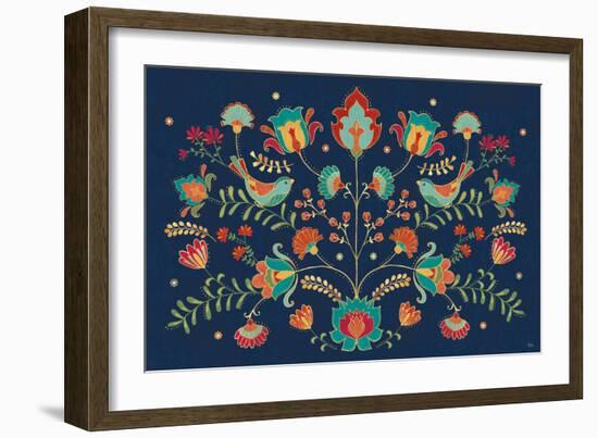 Folk Floral I Dark-Veronique Charron-Framed Art Print