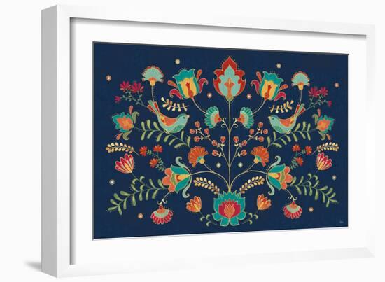 Folk Floral I Dark-Veronique Charron-Framed Art Print