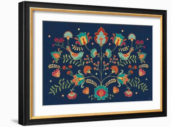 Folk Floral I Dark-Veronique Charron-Framed Art Print