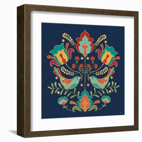 Folk Floral III Dark-Veronique Charron-Framed Art Print