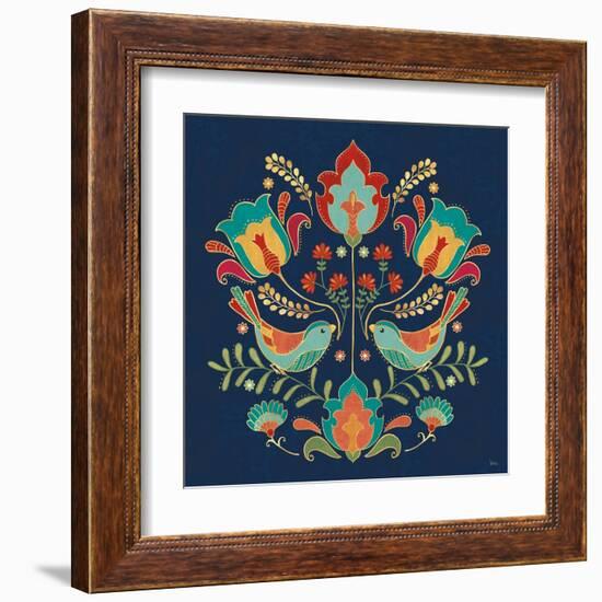 Folk Floral III Dark-Veronique Charron-Framed Art Print