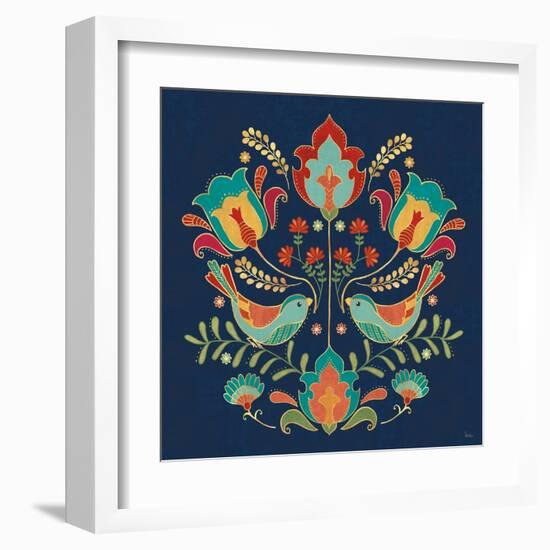 Folk Floral III Dark-Veronique Charron-Framed Art Print