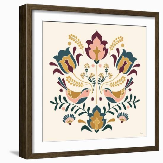 Folk Floral III Green-Veronique Charron-Framed Art Print