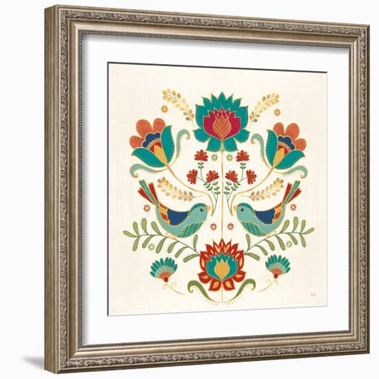 Folk Floral III v2-Veronique Charron-Framed Art Print