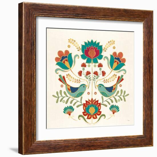 Folk Floral III v2-Veronique Charron-Framed Art Print