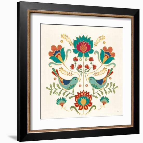 Folk Floral III v2-Veronique Charron-Framed Art Print