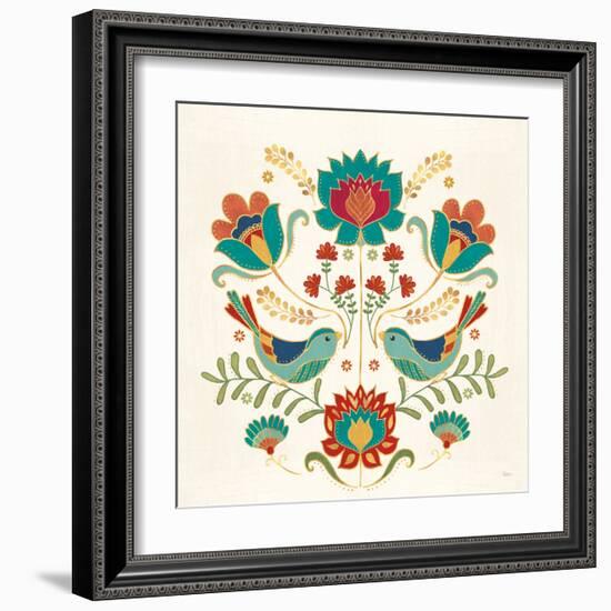 Folk Floral III v2-Veronique Charron-Framed Art Print