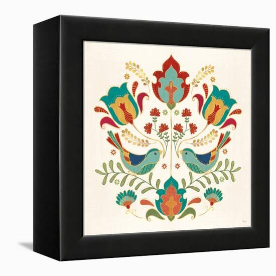 Folk Floral III-Veronique Charron-Framed Stretched Canvas