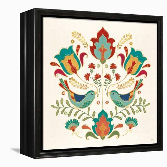 Folk Floral III-Veronique Charron-Framed Stretched Canvas