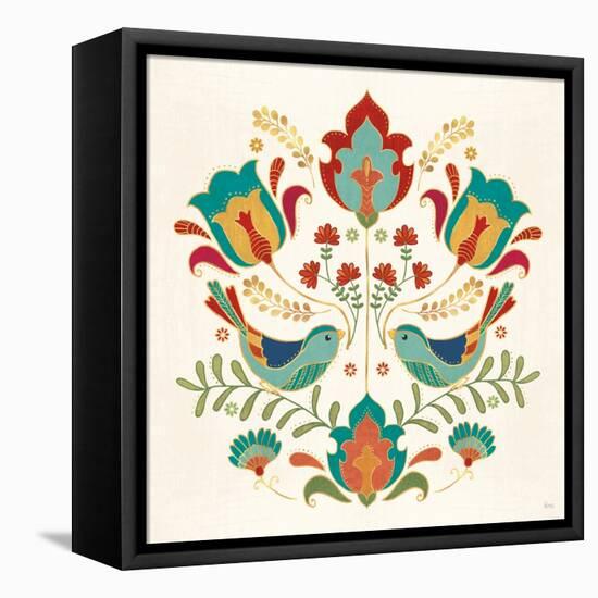 Folk Floral III-Veronique Charron-Framed Stretched Canvas