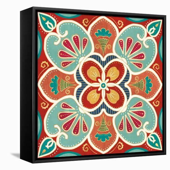 Folk Floral VII-Veronique Charron-Framed Stretched Canvas