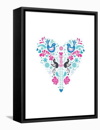 Folk Heart-Moha London-Framed Premier Image Canvas