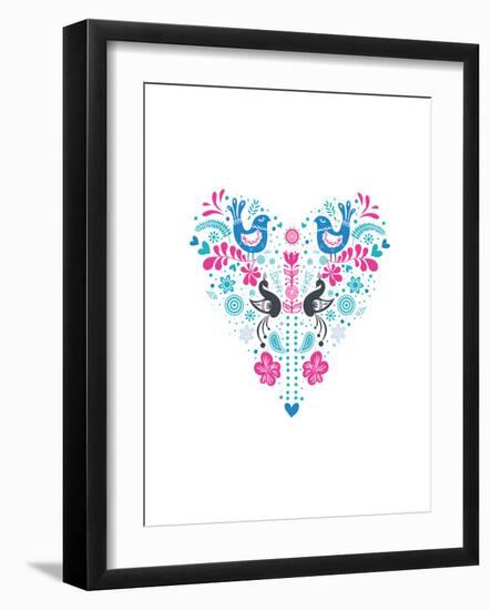 Folk Heart-Moha London-Framed Giclee Print