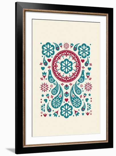 Folk Peacock-Myriam Tebbakha-Framed Giclee Print