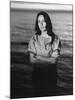 Folk Singer Joan Baez on the Beach Near Her Home-Ralph Crane-Mounted Premium Photographic Print