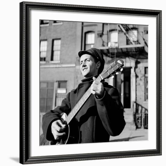 Folk Singer Woody Guthrie in Nyc-null-Framed Premium Photographic Print