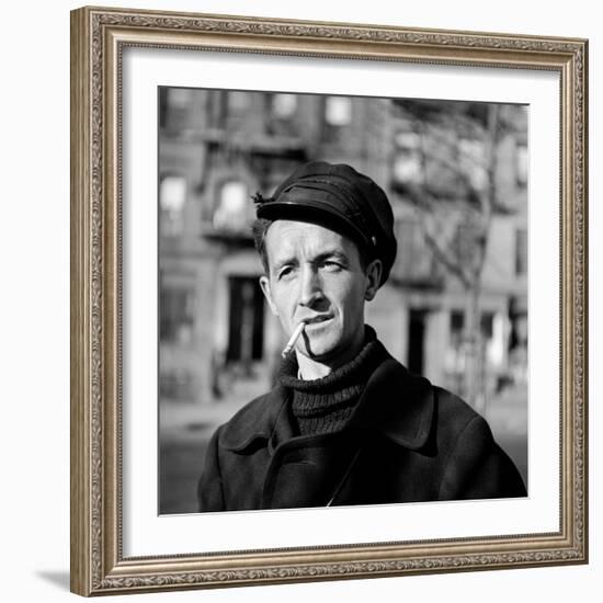 Folk Singer Woody Guthrie in Nyc-null-Framed Premium Photographic Print