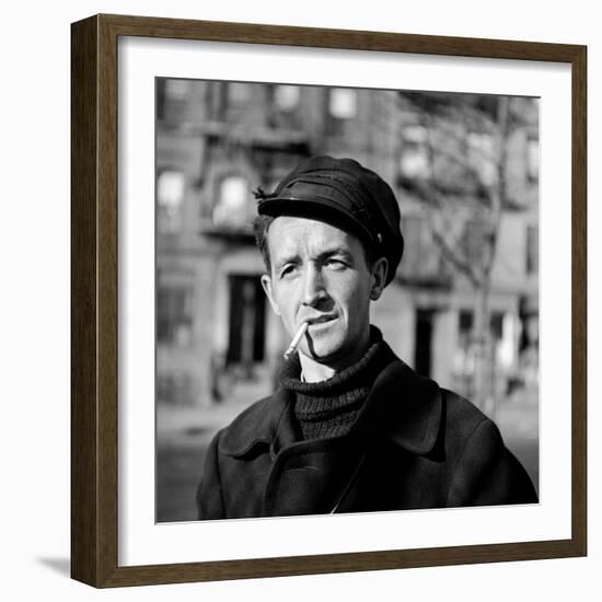 Folk Singer Woody Guthrie in Nyc-null-Framed Premium Photographic Print