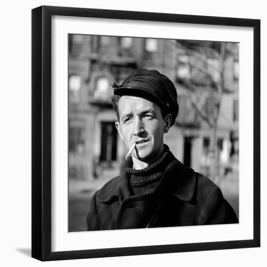 Folk Singer Woody Guthrie in Nyc-null-Framed Premium Photographic Print