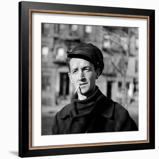 Folk Singer Woody Guthrie in Nyc-null-Framed Premium Photographic Print