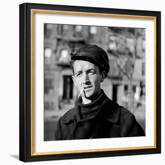 Folk Singer Woody Guthrie in Nyc-null-Framed Premium Photographic Print