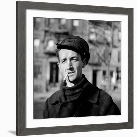 Folk Singer Woody Guthrie in Nyc-null-Framed Premium Photographic Print