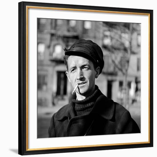 Folk Singer Woody Guthrie in Nyc-null-Framed Premium Photographic Print