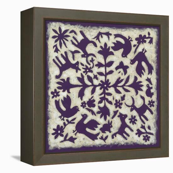 Folk Story in Purple-Chariklia Zarris-Framed Stretched Canvas