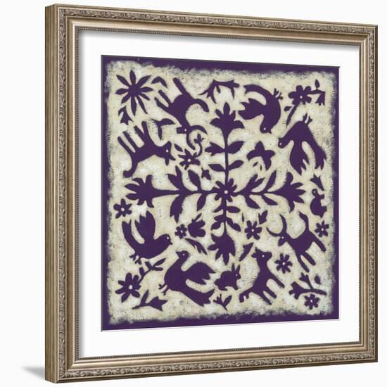 Folk Story in Purple-Chariklia Zarris-Framed Art Print