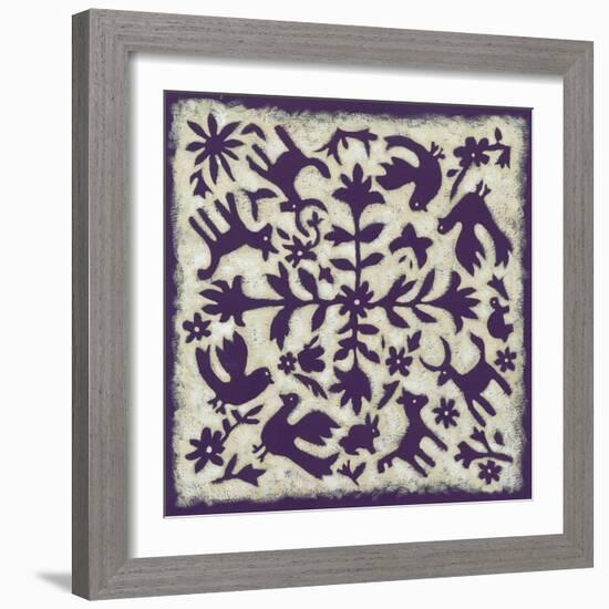 Folk Story in Purple-Chariklia Zarris-Framed Art Print