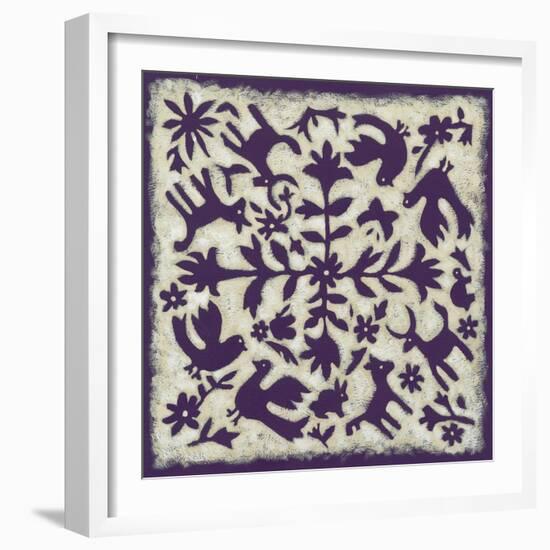 Folk Story in Purple-Chariklia Zarris-Framed Art Print