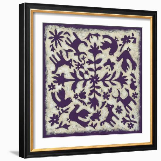 Folk Story in Purple-Chariklia Zarris-Framed Art Print