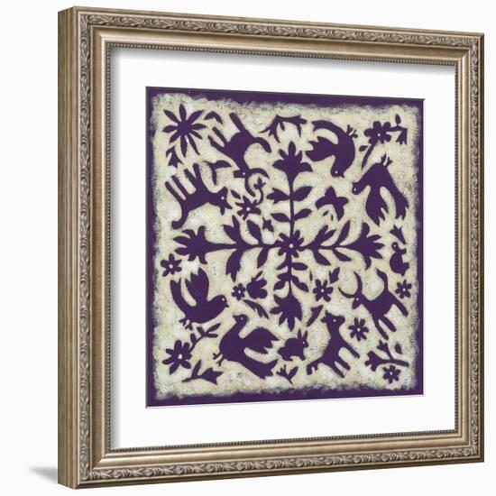 Folk Story in Purple-Chariklia Zarris-Framed Art Print