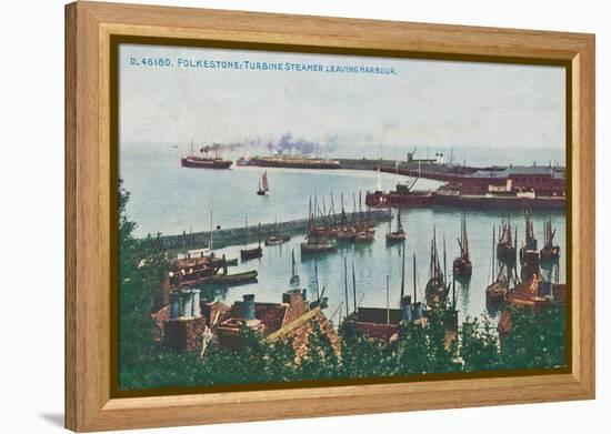 'Folkestone: Turbine Steamer Leaving Harbour, late 19th-early 20th century-Unknown-Framed Premier Image Canvas