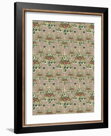 Folklore Christmas Tree Pattern-Cyndi Lou-Framed Giclee Print