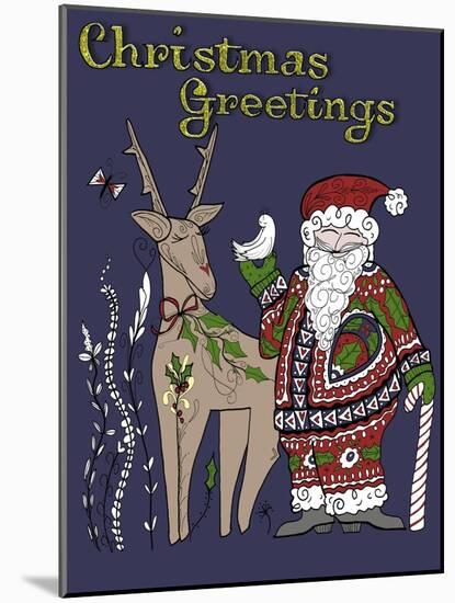 Folklore Santa-Cyndi Lou-Mounted Giclee Print