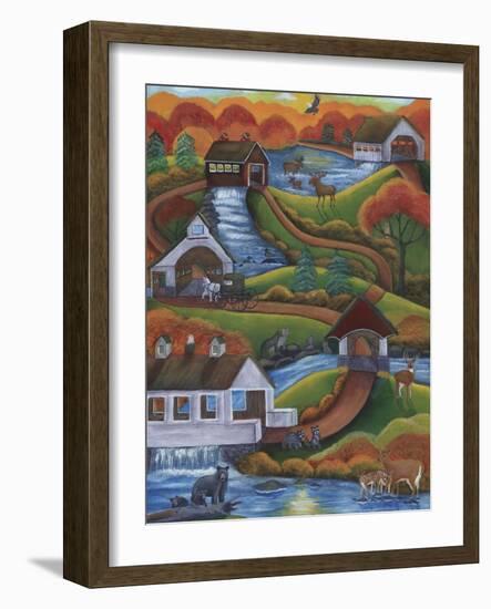 Follow The Covered Bridge Road-Cheryl Bartley-Framed Giclee Print