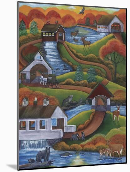 Follow The Covered Bridge Road-Cheryl Bartley-Mounted Giclee Print