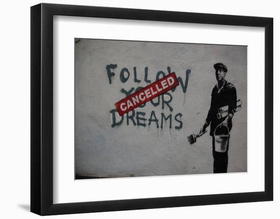 Follow your dreams-Banksy-Framed Art Print