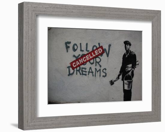 Follow your dreams-Banksy-Framed Art Print