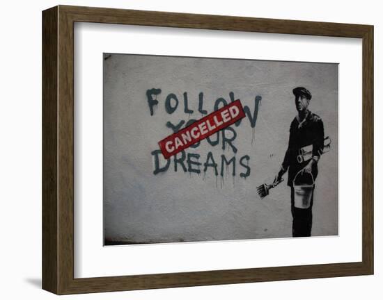 Follow your dreams-Banksy-Framed Art Print