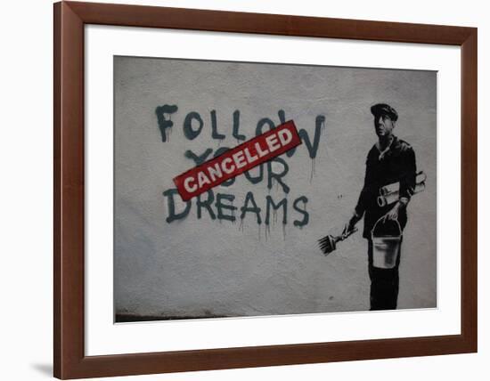 Follow your dreams-Banksy-Framed Giclee Print