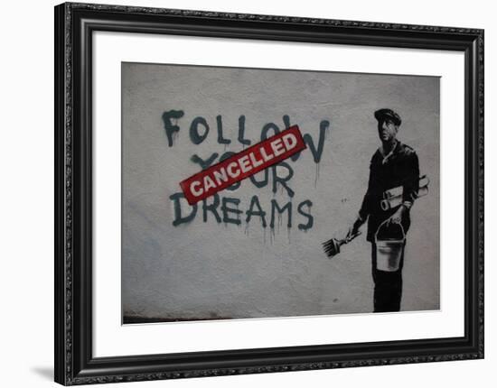 Follow your dreams-Banksy-Framed Giclee Print